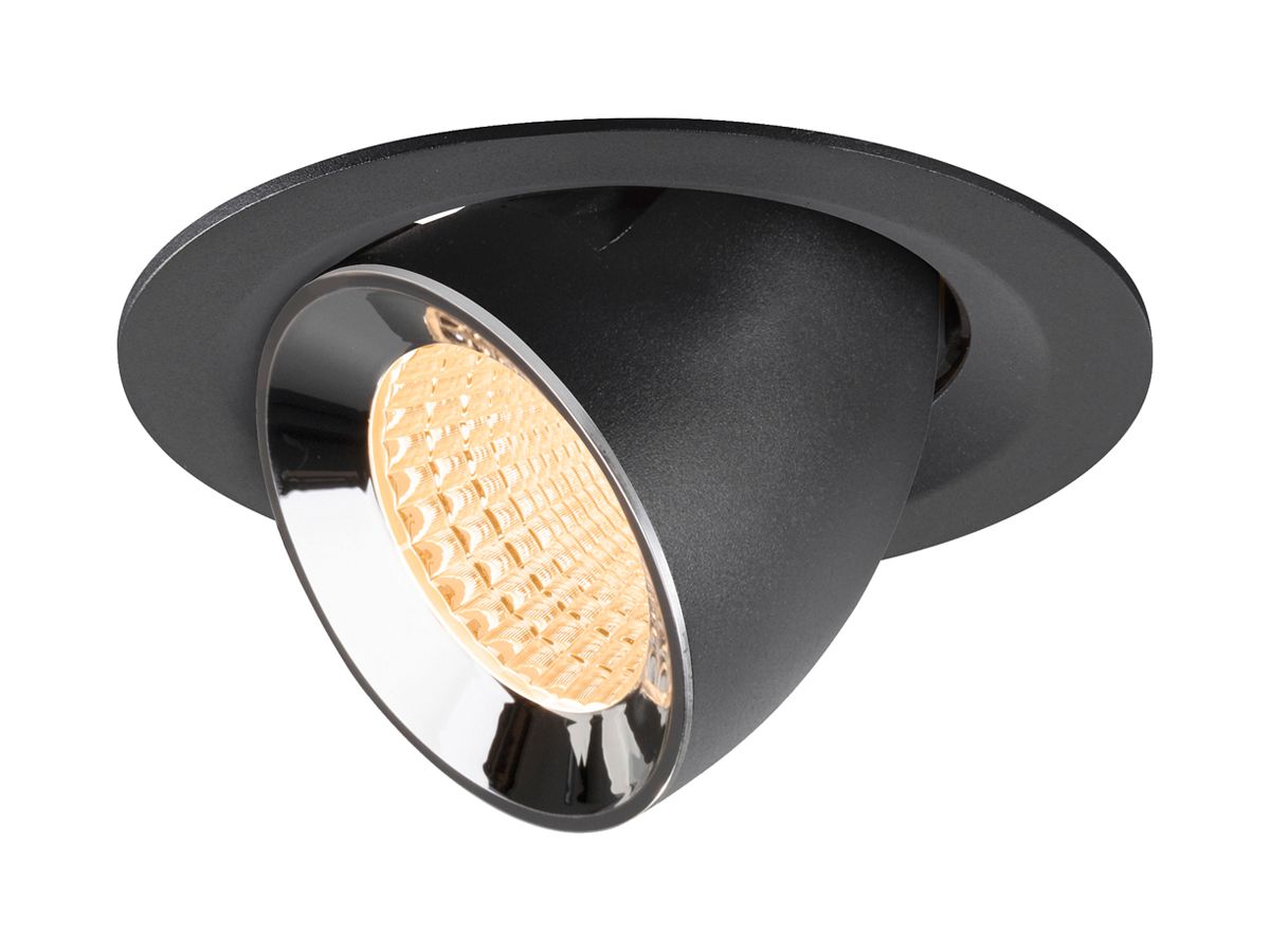 LED-Downlight SLV NUMINOS GIMBLE M 12W 1700lm 2700K WB DALI Ø120 sz/cr