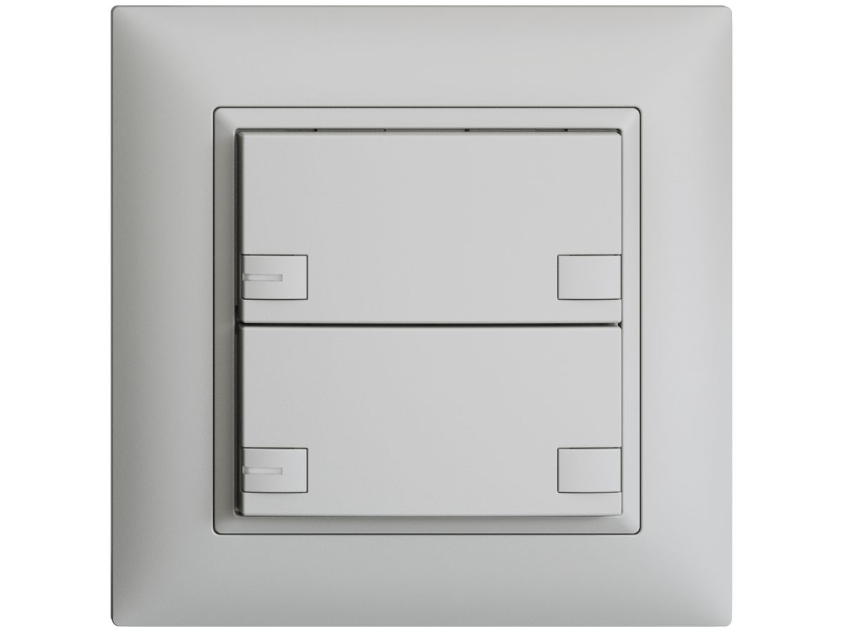 UP-Taster KNX 2-fach EDIZIOdue colore hellgrau RGB mit LED