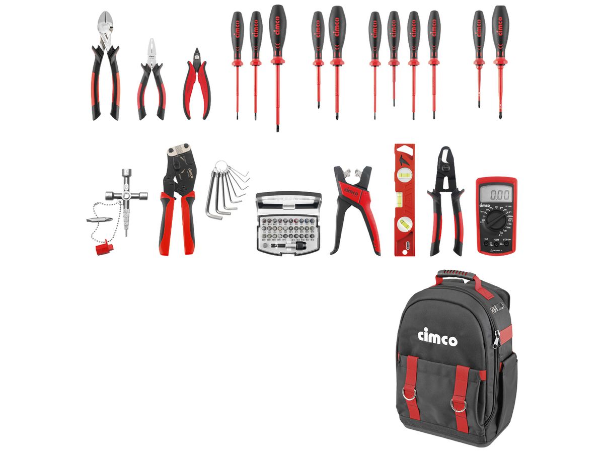 Werkzeugrucksack Cimco Ergo Starter Industry 29-tlg Tasche