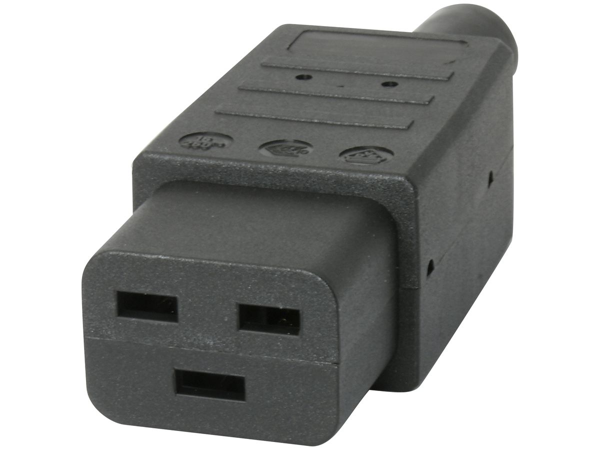 Gerätesteckdose schwarz Typ IEC320-C19, 16A
