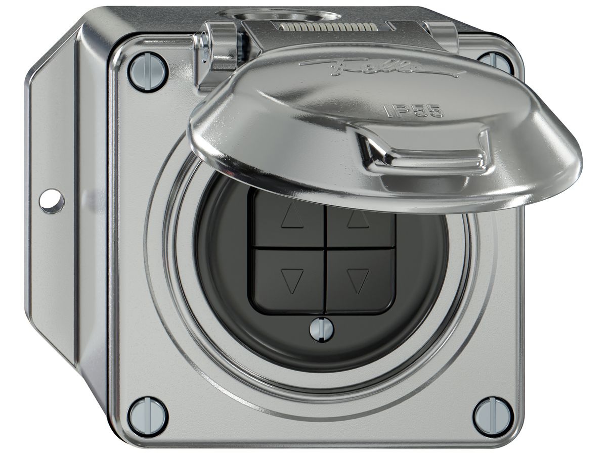 AP-Storenschalter ELEMENT 1P 4 Tasten mit Deckel aluminium