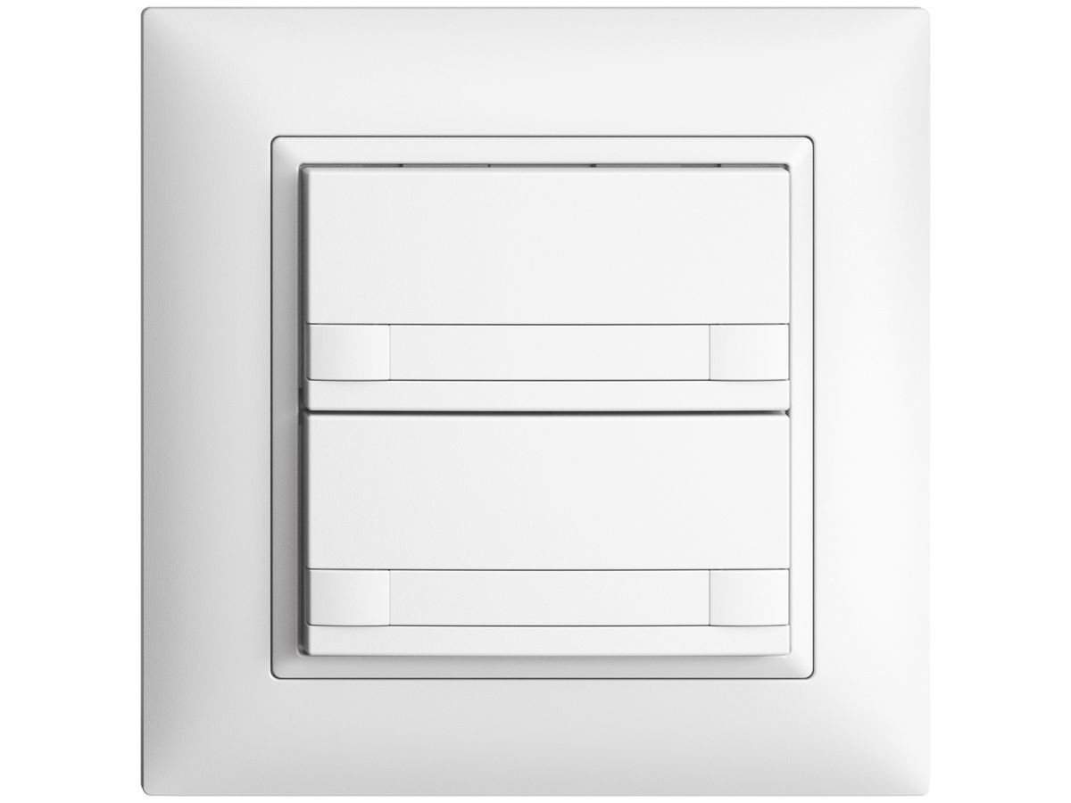 UP-Taster KNX 2-fach EDIZIOdue colore weiss RGB ohne LED mit Papiereinlage