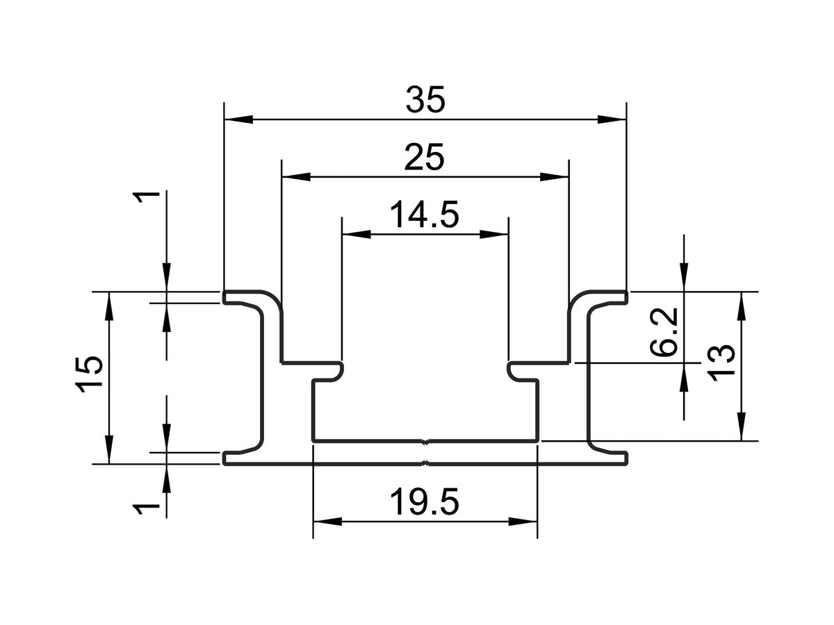 Apparateschiene Almatec AN 35.9 L=6m