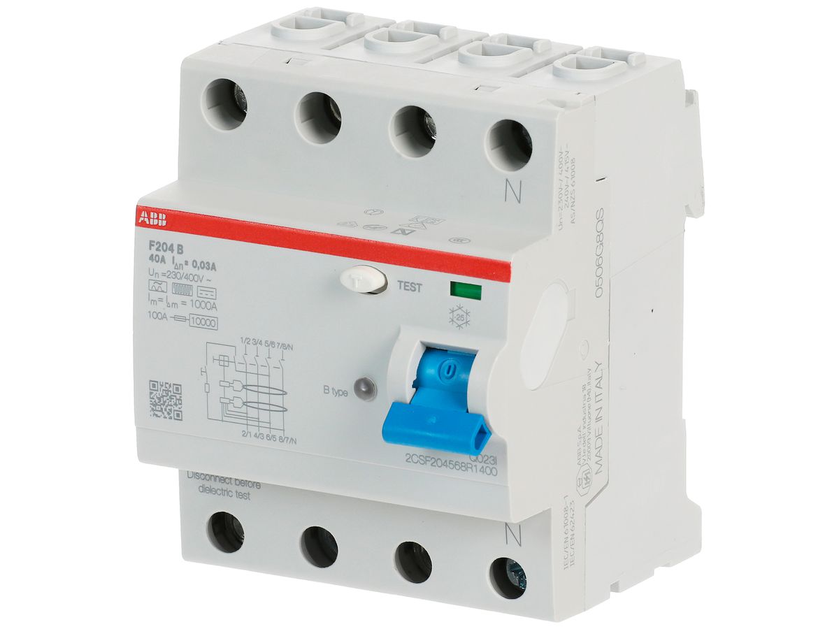 Fehlerstromschutzschalter proM compact 3PN Typ B, 40A 30mA 4TE kurzzeitverzögert