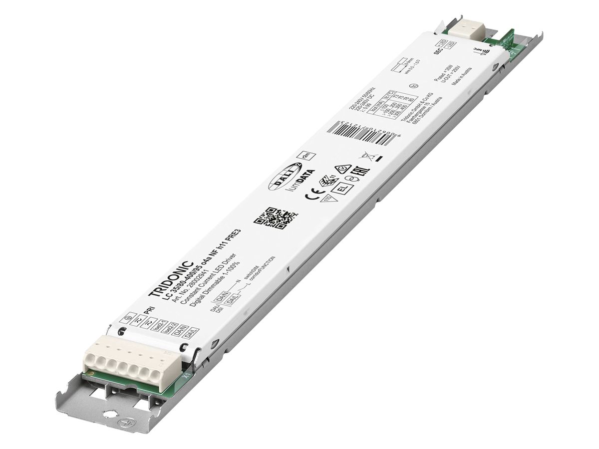 LED-Konverter Tridonic LC 80…400mA, 35W, 280×30×11mm