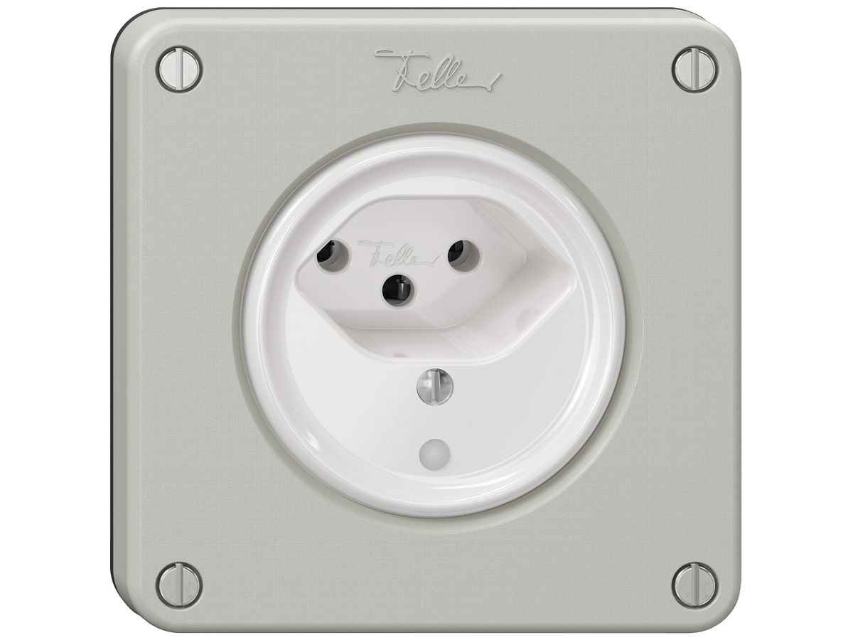 Steckdose NEVO SNAPFIX® 1×T13 10A 250V beleuchtet 87×87×32mm IP21 lgu