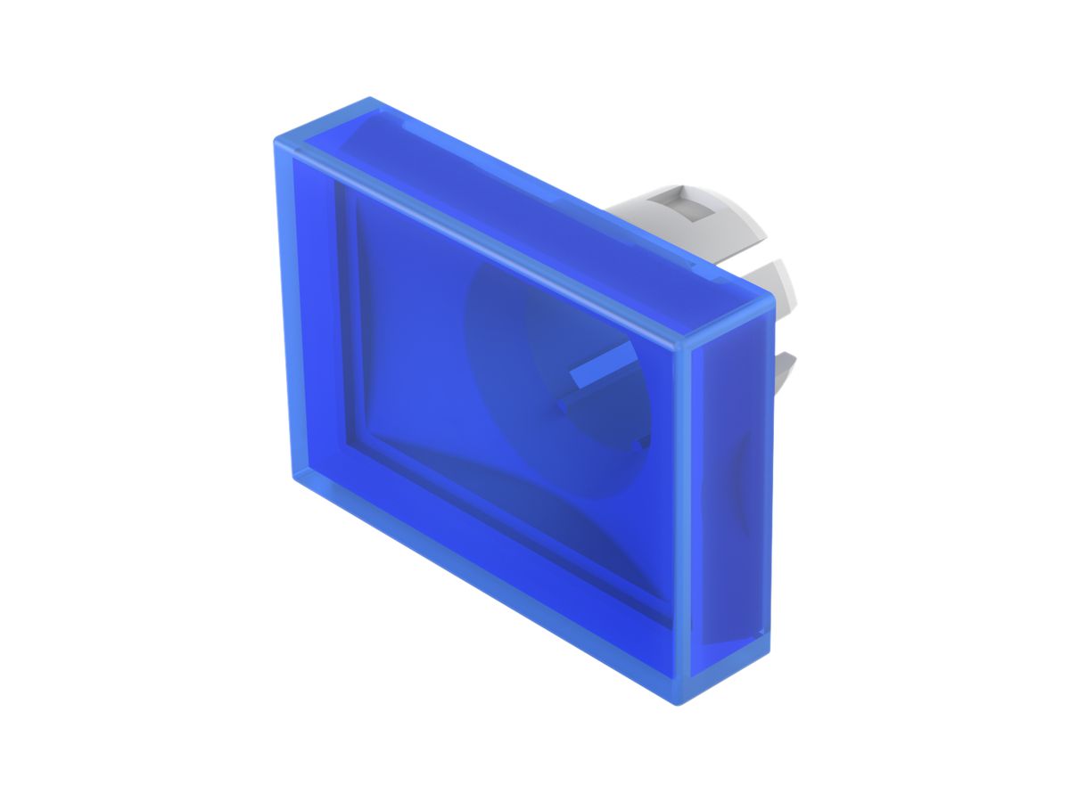 Druckhaube EAO61 15×22mm flach transparent, blau