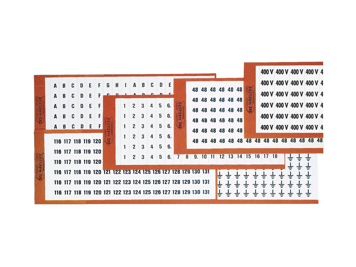 Bezeichnungskarte SES 100…124 weiss-schwarz