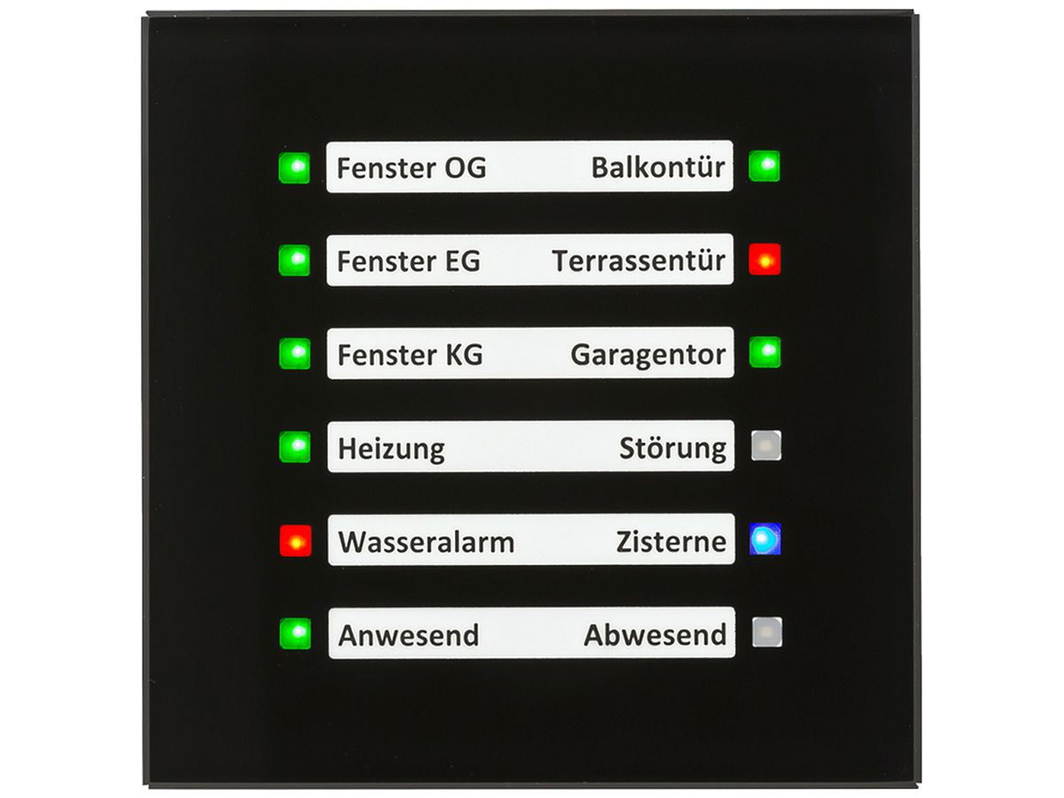 UP-Anzeigegerät KNX MDT SCN-GLED1S.01S Bezeichnungsfeld Glas
