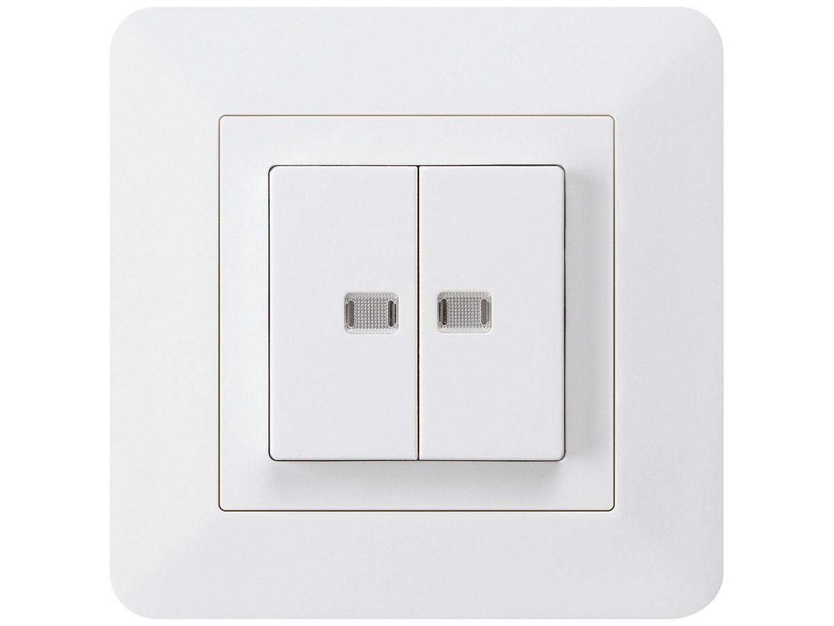 UP-Leuchtdruckschalter kallysto.trend 1/3+3/1 mit 2 Linsen weiss