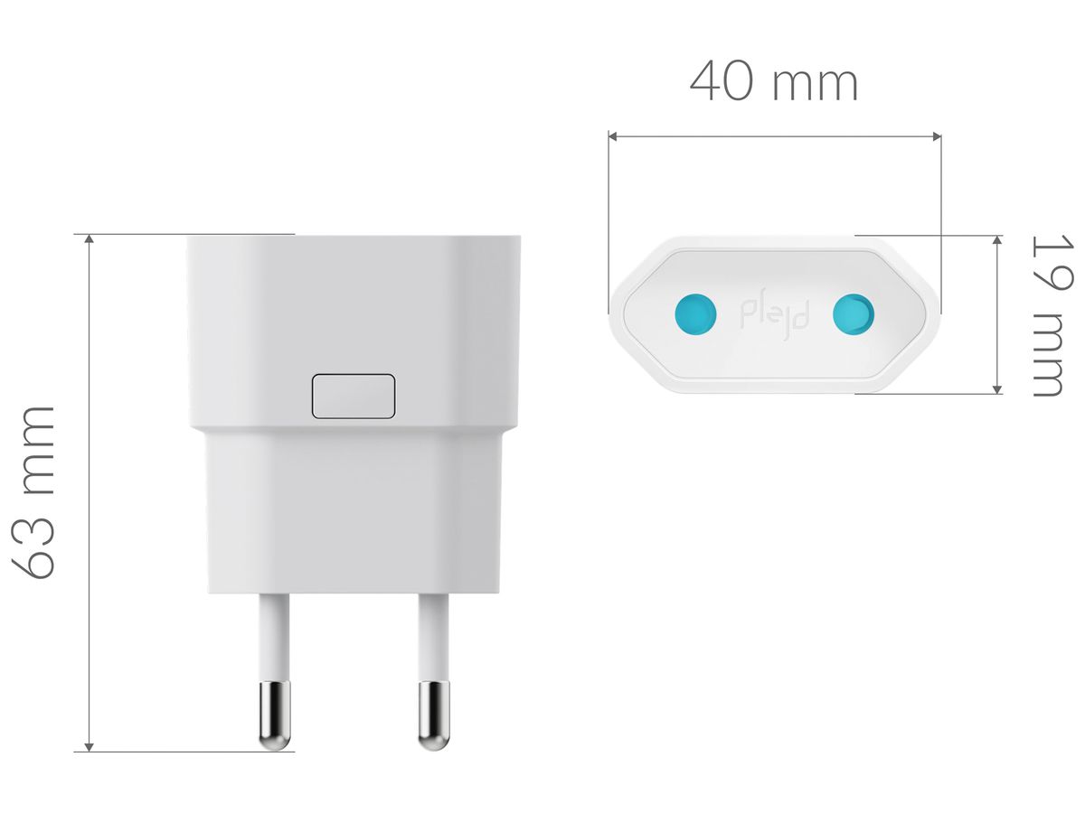 Steckdosen-Dimmaktor RF Plejd SPD-01 220…240V CEE 7/16 (Typ C) weiss