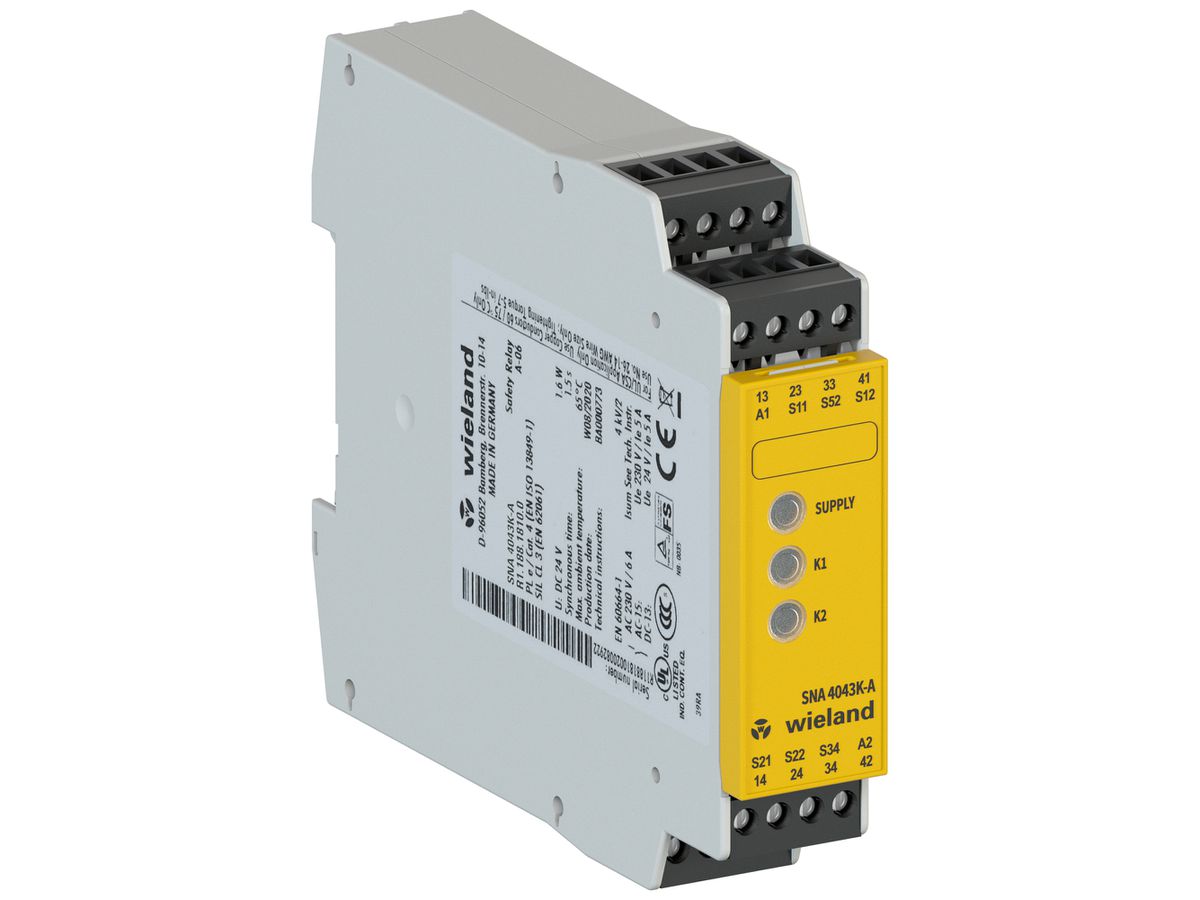 REG-Sicherheitsrelais Wieland Electric SNA4043K-A NOT-AUS 24VUC