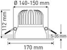 EB-LED-Spot maxLUCE ATMO 150 18W 1860lm 3000…4000K IP44 1-10V DALI2 Ø150mm weiss