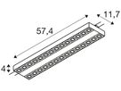 LED-Spot SLV SIGHT EVO 25W 3350lm 4000K WB DALI AD3PH 574×117×40mm ws/sz