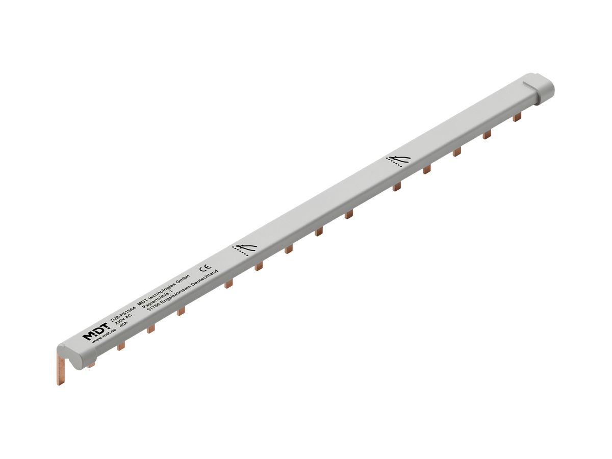 Kammschiene MDT ZUB-PS15A5 1P 1Ph Stift 6mm² 40A 199mm weiss