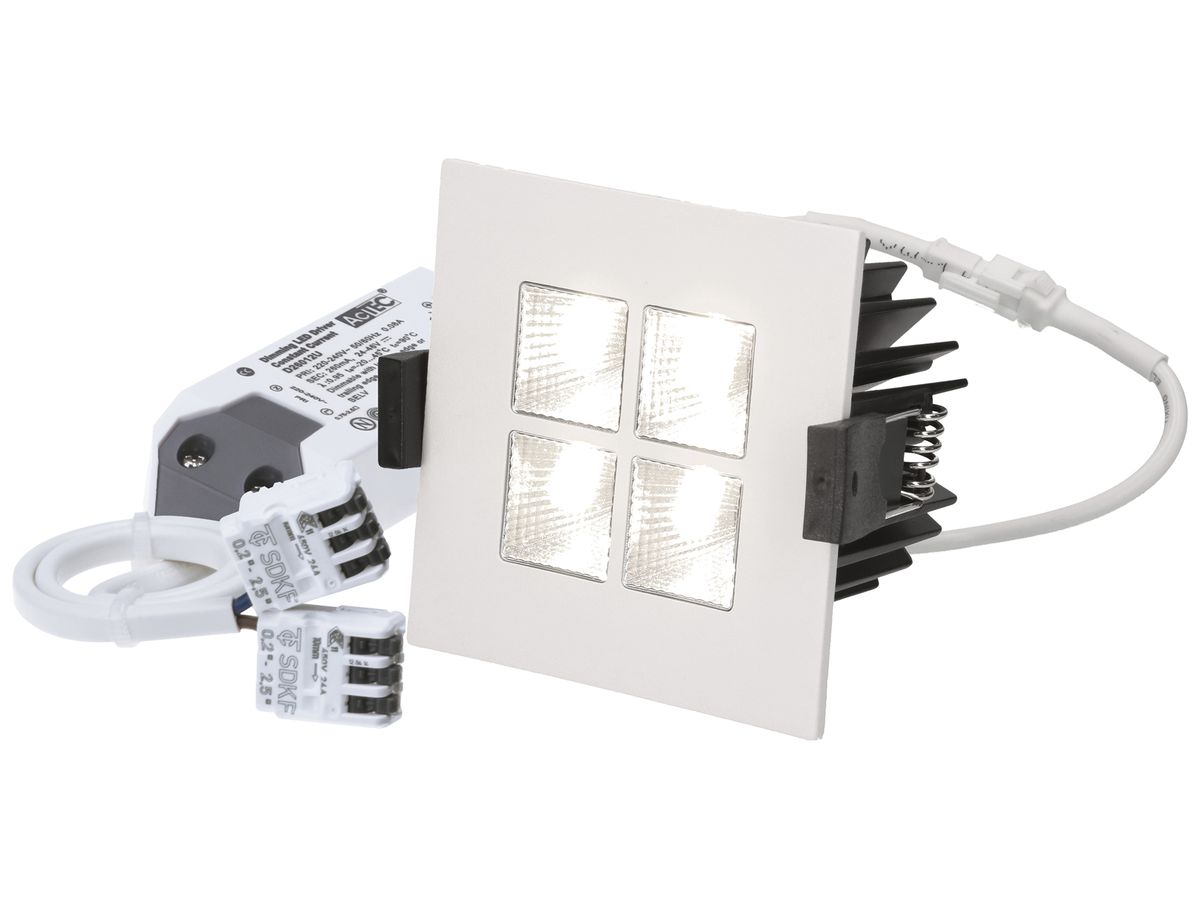 EB-LED-Spot MH maxLUCE SQUARE-4 11W 950lm 3000K  DIM 80×80mm weiss 45°