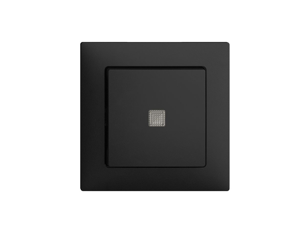 UP-Leuchttaster EDIZIOdue A-R/1P schwarz, mit Linse, LED, 60×60mm
