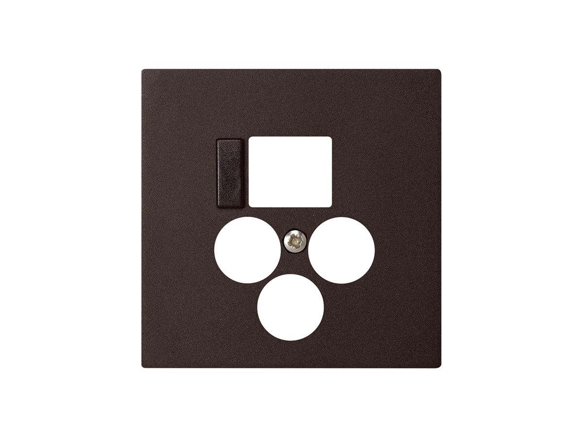 Frontplatte 3×Koax+1×RJ45 kallysto Multimedia R&M schwarz