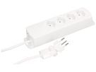 Steckdosenleiste MH 4×T13 Prime-Line Td 3×1mm² 3m weiss Clip-Clap
