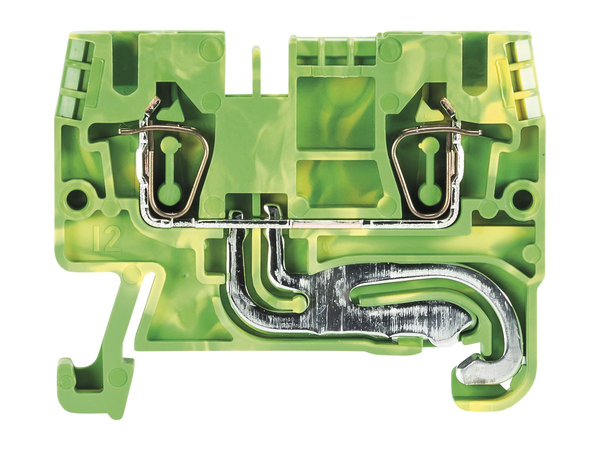 Schutzleiter-Reihenklemme WKFN 0.13…4mm² 2×Federz.1 Etage Hutschiene TH35 gn/gb