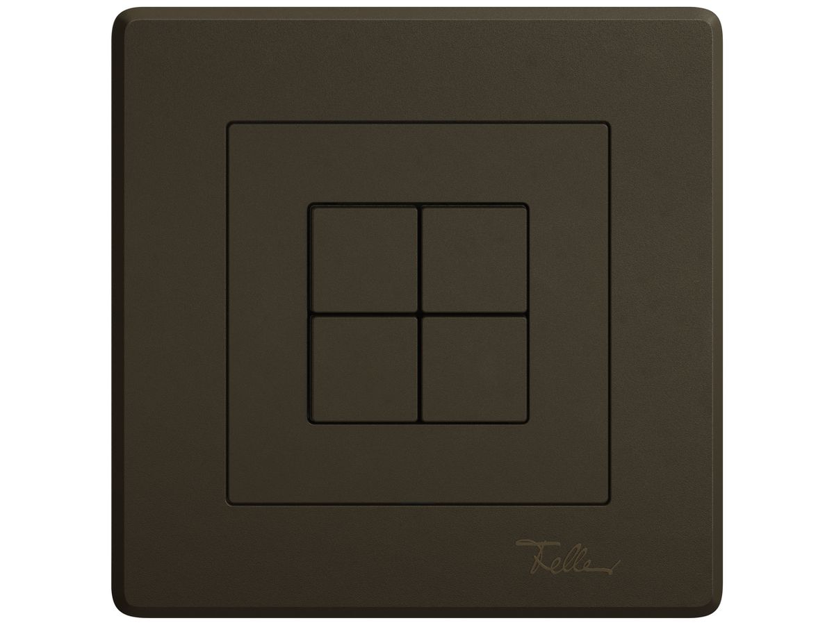 UP-Abdeckset EDIZIO.liv KNX/Wiser SNAPFIX® Schalter/Taster f.4 Tasten umbra