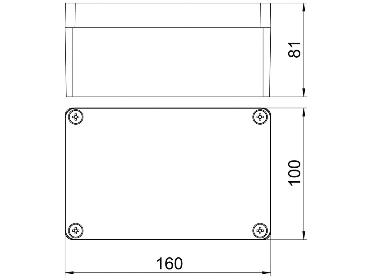Leergehäuse BET Mx CR3 160×100×81mm Alu IP66 grau