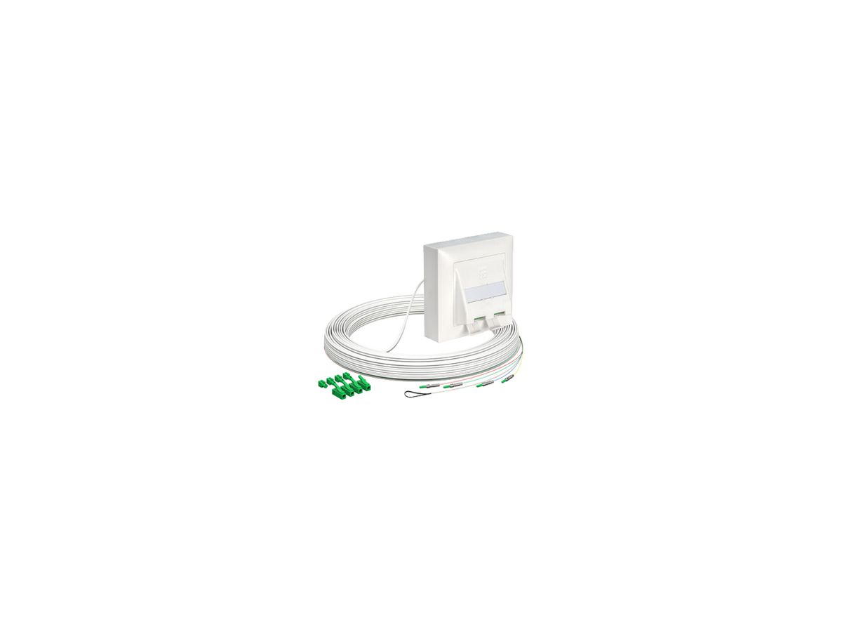 FTTH-Kabelabrollbox AGRO OTO E3S AP-Kit 2×SC 3mm 15m weiss Bca