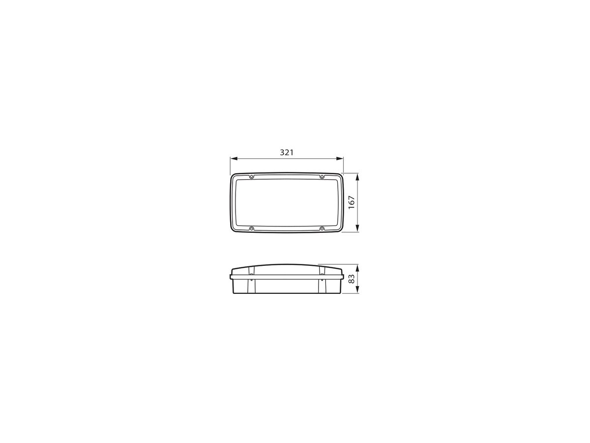 LED-Sicherheitsleuchte Philips EM154C IP65 10W 1587lm 6500K bat 3h ST 321×167mm