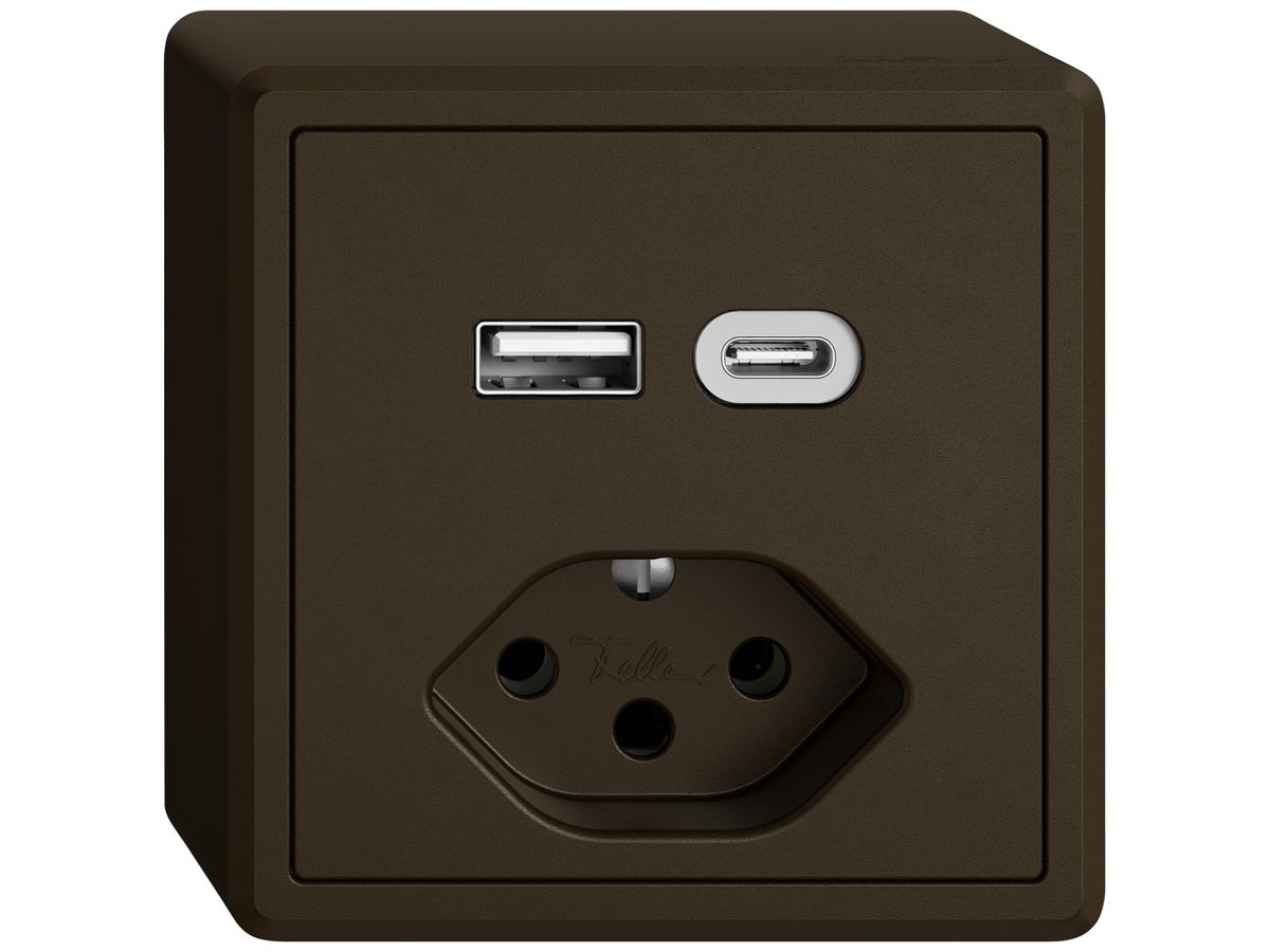 AP-USB-Ladesteckdose EDIZIO.liv SNAPFIX® USB A+C/T13 3A 230VAC br