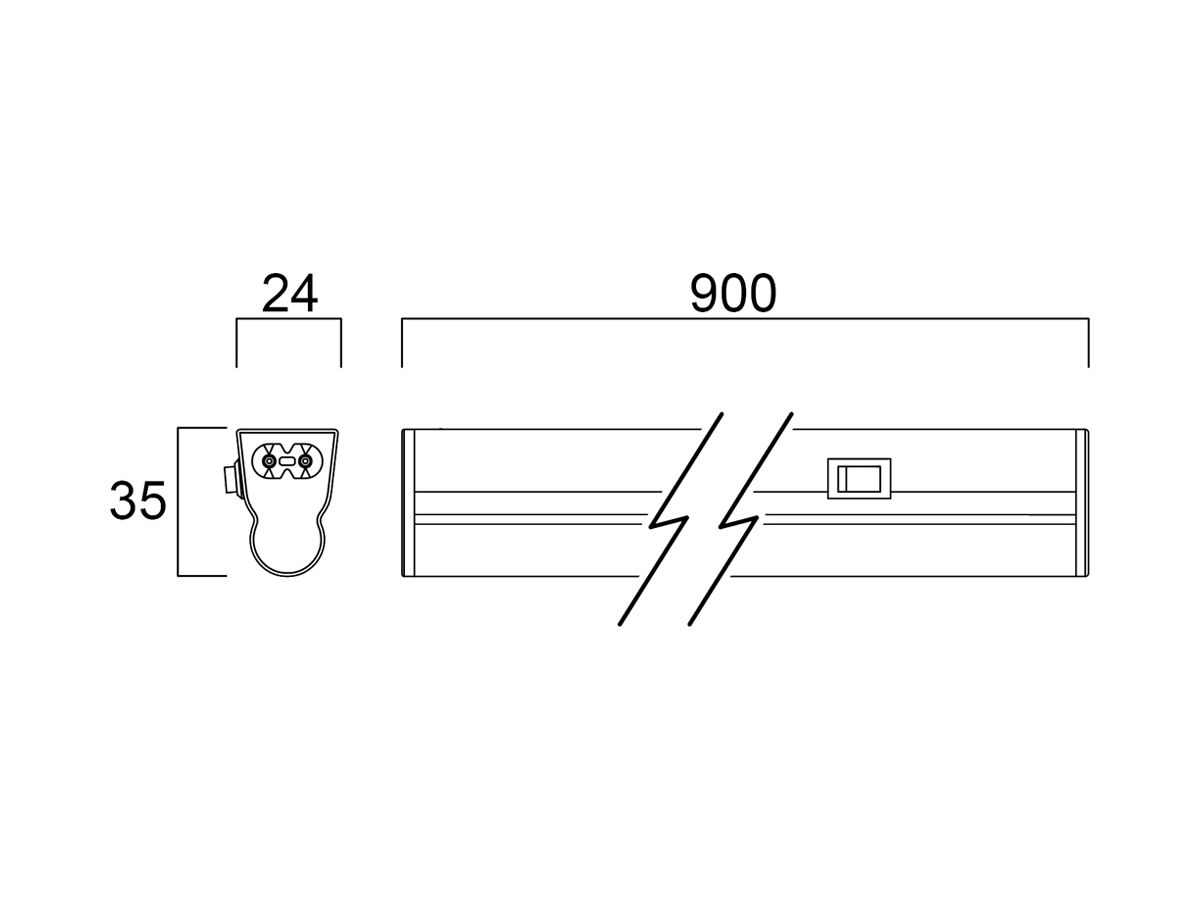 LED-Lichtleiste Sylvania SYLPIPE Schalter 11W 1300lm 4000K 900mm weiss