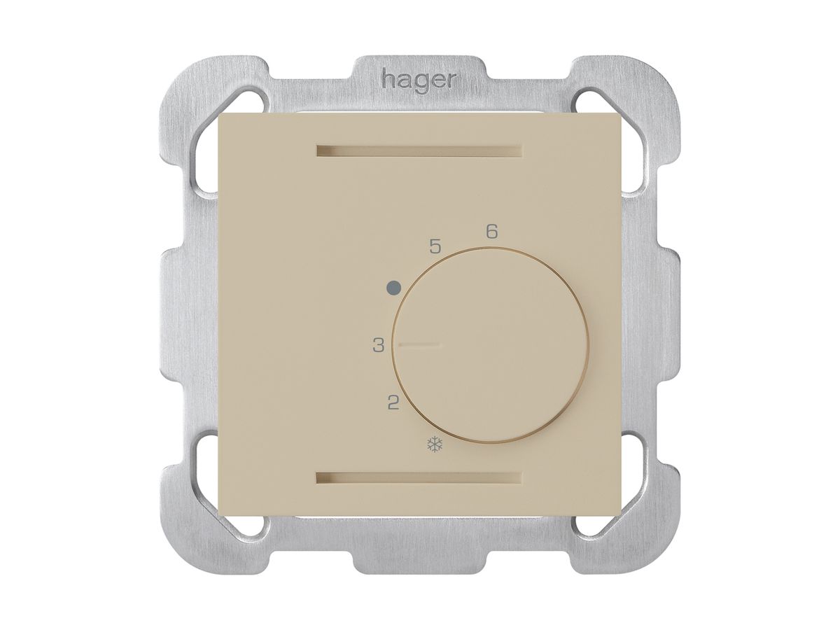 UP-Raumthermostat kallysto beige ohne Schalter mit Befestigungsplatte