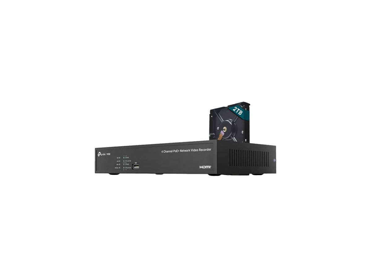 Videorekorder TP-Link VIGI NVR1104H-4P 4×V-IN 1×LAN 4×PoE 1×SATA ≤10TB