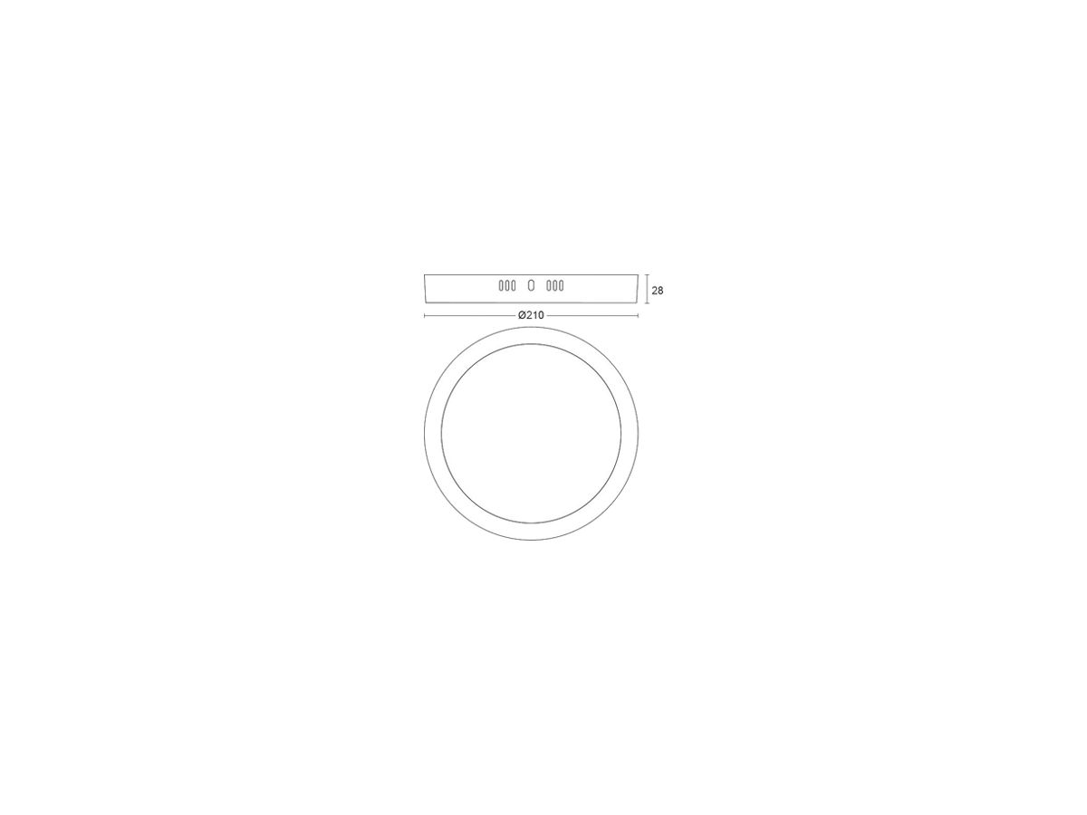AP-LED-Downlight Philips Slim Surface 12W 1200lm 827 110° Ø210mm weiss