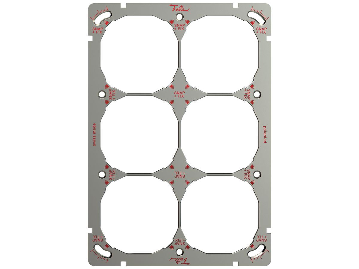 Befestigungsplatte mit SNAPFIX®-Befestigungssystem 3×2 oder 2×3 197×137mm