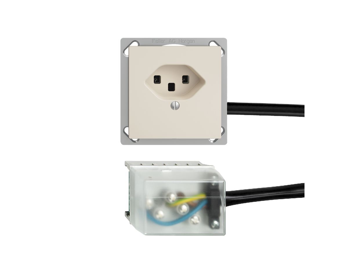 EB-Steckdose EDIZIOdue T23 L1 crema, für Flachkabel Powerbus