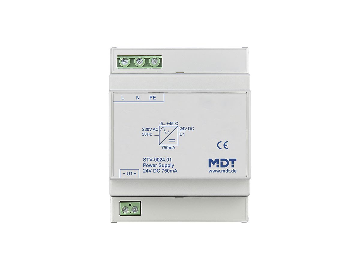 REG-Netzteil MDT STV-0024.01 230VAC 24V 0.75A 18W 4TE
