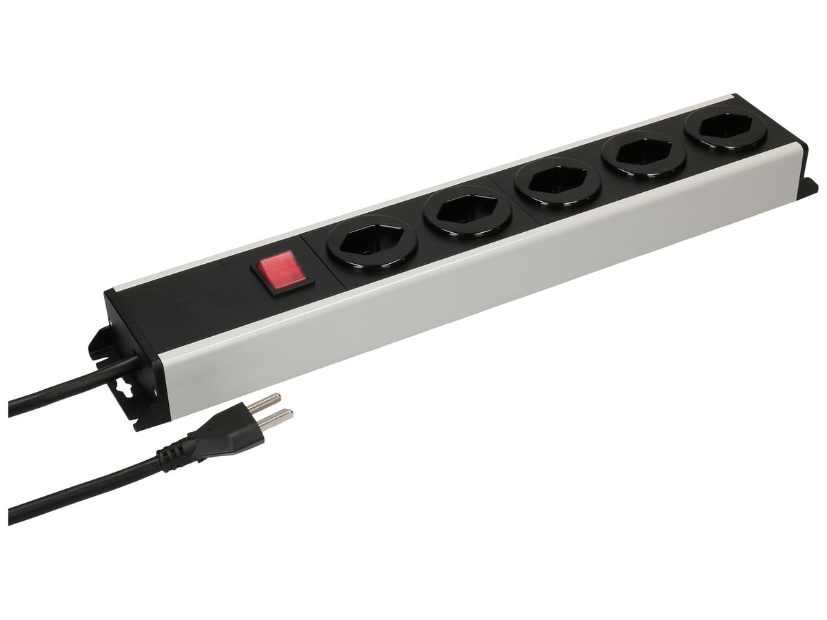 Steckdosenleiste MH POWER LINE 16A Schalter 5×T23 5m grau-schwarz