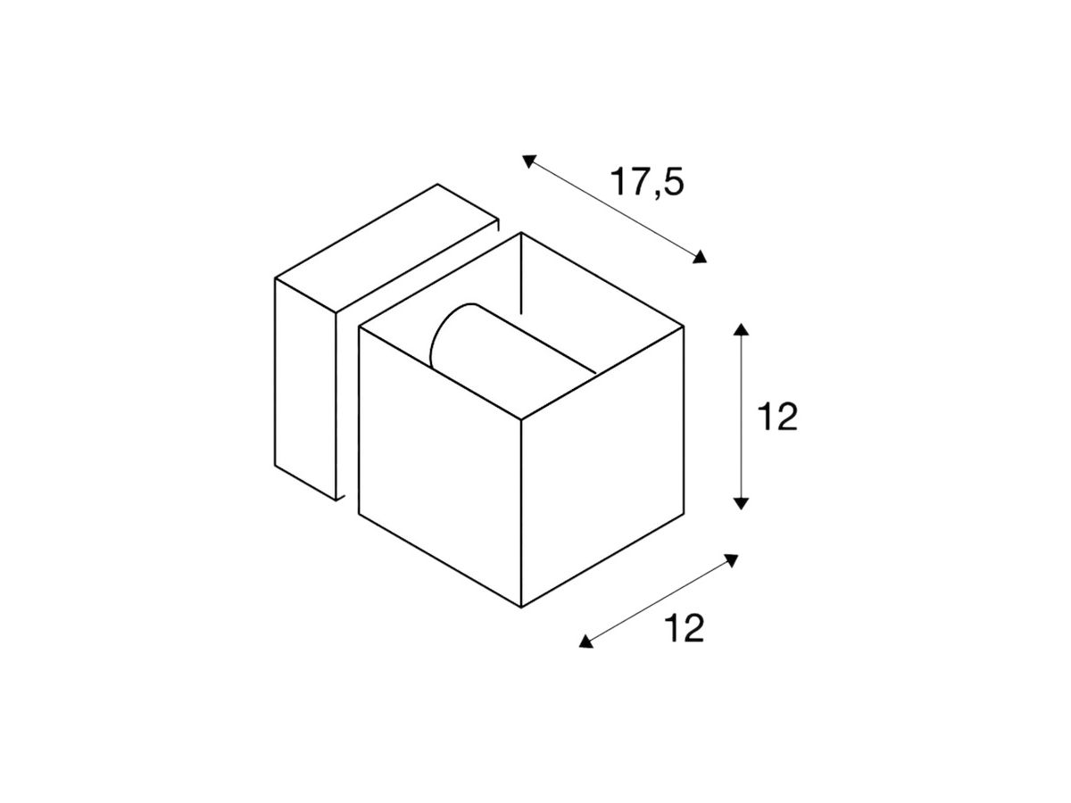 Wandleuchte SQUARE TURN QT14 42W IP44 silbergrau