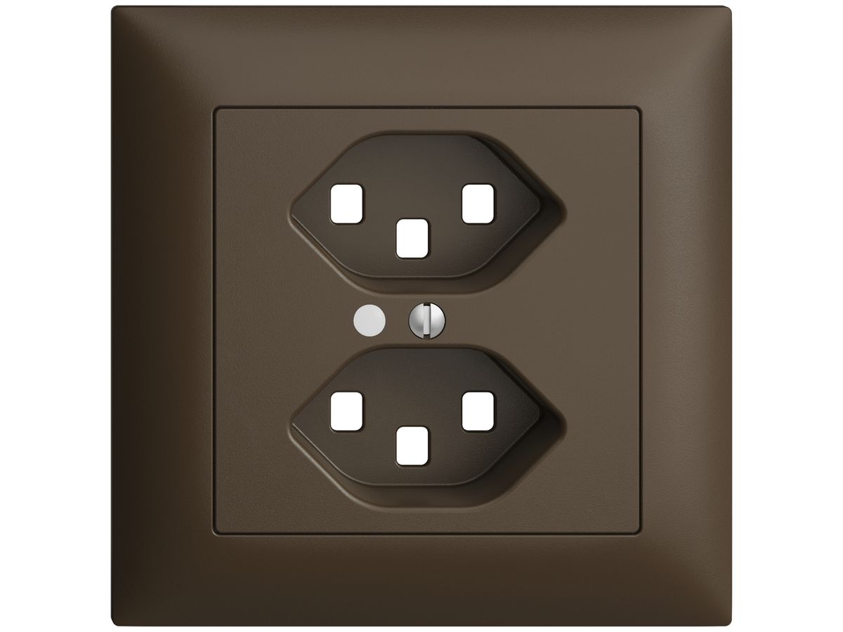 UP-Frontset EDIZIOdue coffee 88×88mm 2×T23 mit Linse