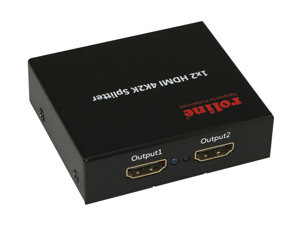 HDMI Splitter ROLINE, 1×IN → 2×OUT, aktiv, 4K@30Hz 3D