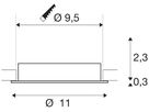 Einbaurahmen SLV NEW TRIA 95 Aluminium Ø110×26mm weiss