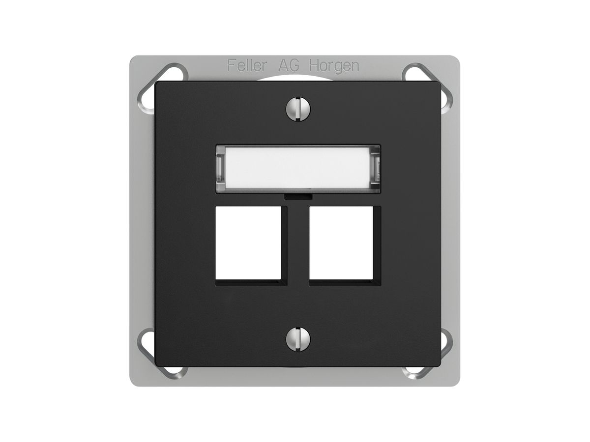 EB-Montageset EDIZIOdue FM.TE, Geradeauslass, für 2×Keystone, schwarz