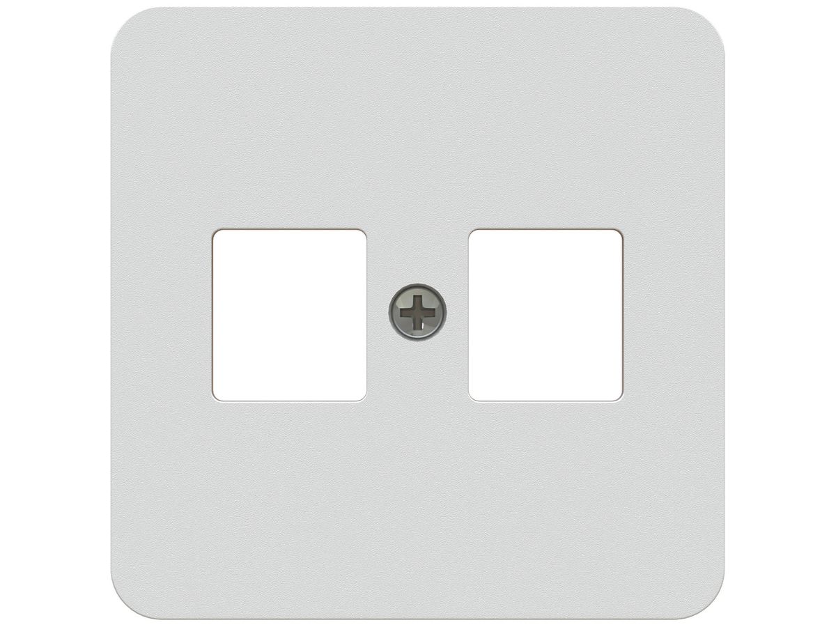 Montageset MH priamos 2×RJ45 mit Frontplatte weiss