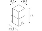 Wandleuchte SLV GRAFIT square E27 Sensor 11W IP44 Aluminium anthrazit