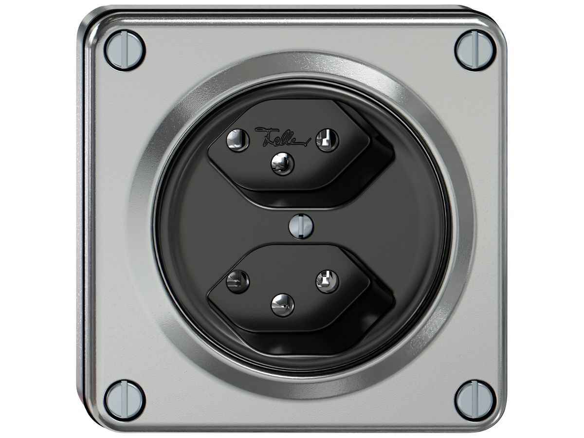 UP-Steckdose ELEMENT 2×Typ 13 10A 250V IP20 aluminium