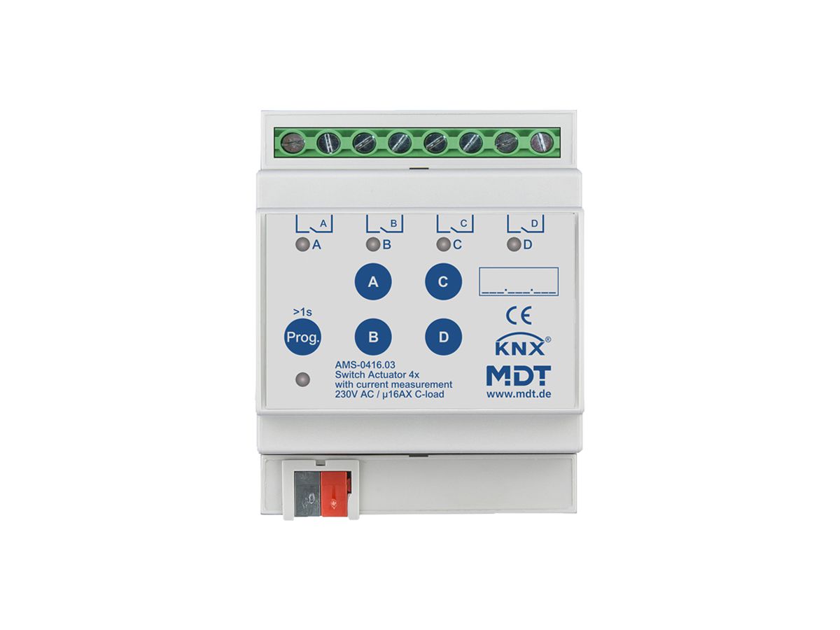 REG-Schaltaktor KNX MDT AMS-0416.03 4-Kan 16A 230VAC 4TE