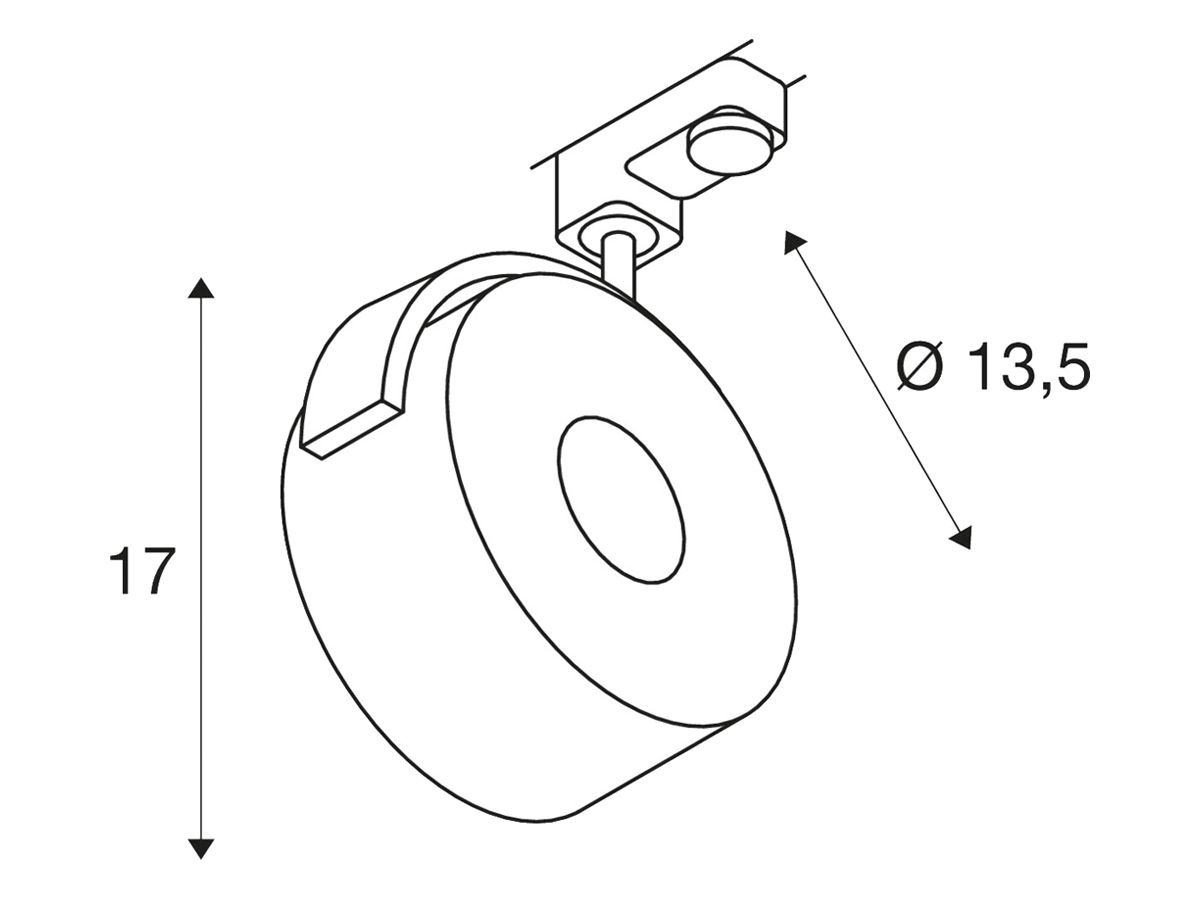 LED-Strahler SLV KALU TRACK, 12W 800lm 3000K mit 3-Phasen-Adapter IP20 weiss