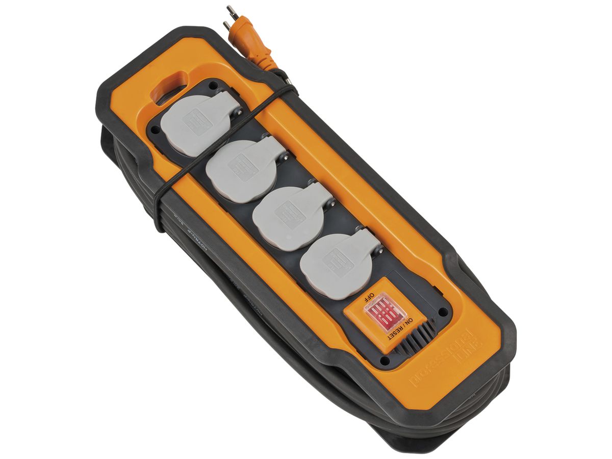Steckdosenleiste professionalLINE BA 8102 Schalter 4×T13 IP54 8m sz/or