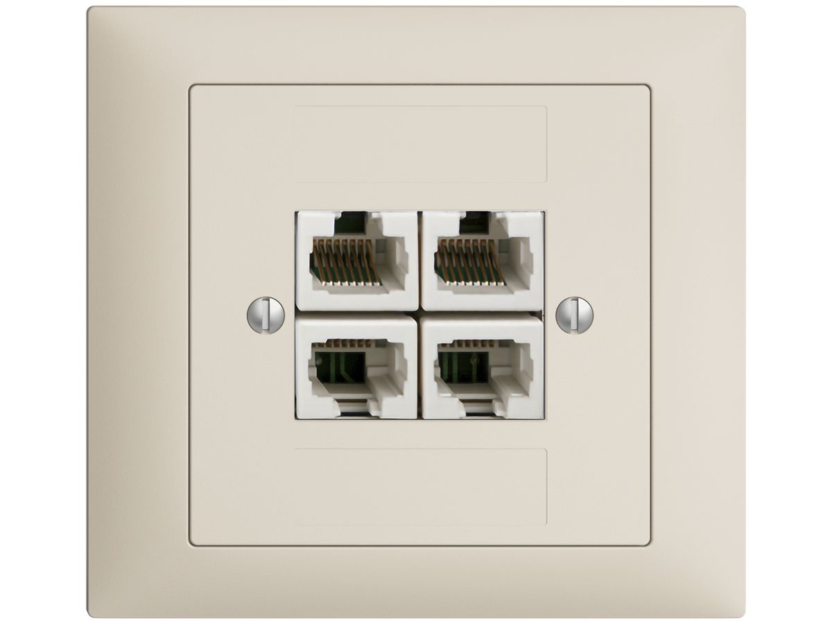 EB-Dose 4×RJ45/u 4P getr. EDIZIOdue crema, ITplus