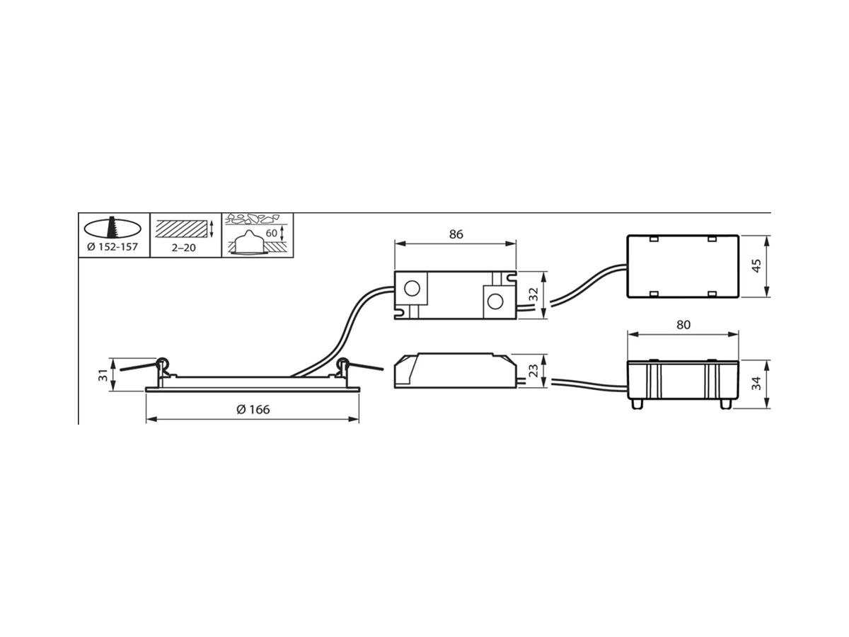LED-Downlight Philips CoreLine Slim 11W 830/840 120° Ø166mm weiss
